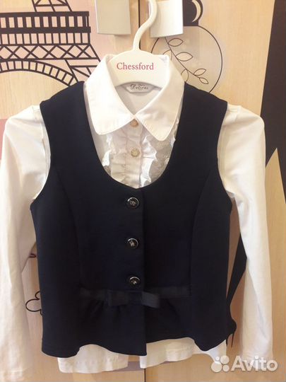 Блузка+жилет+кардиган