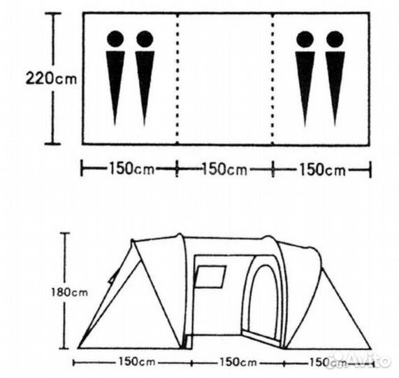 Палатка четырехместная