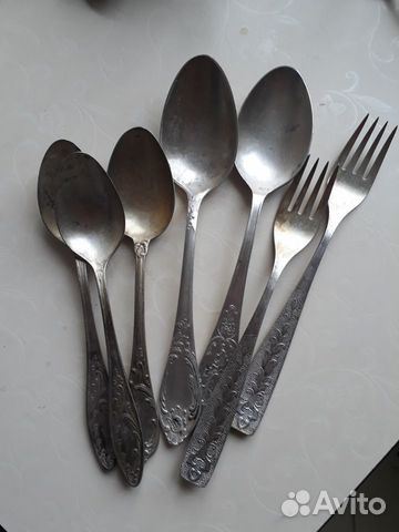 Ложка вилка мельхиор