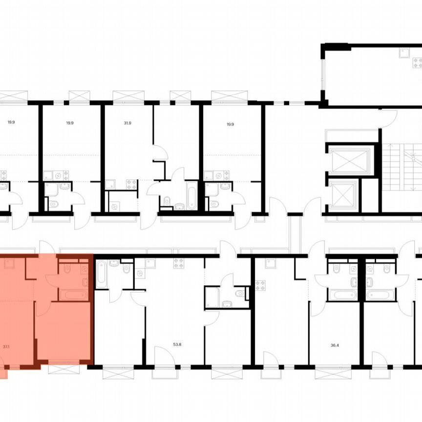 1-к. квартира, 37,1 м², 2/9 эт.