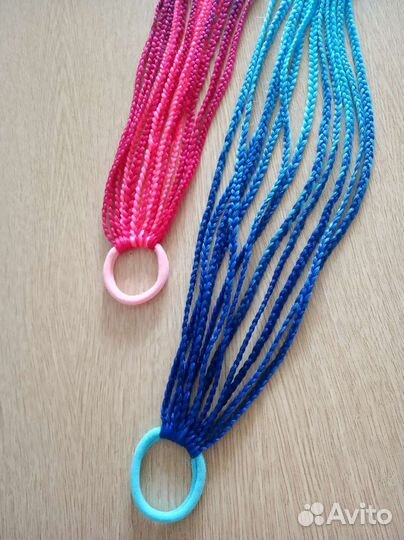 Афрорезинки-косички цветные в волосы