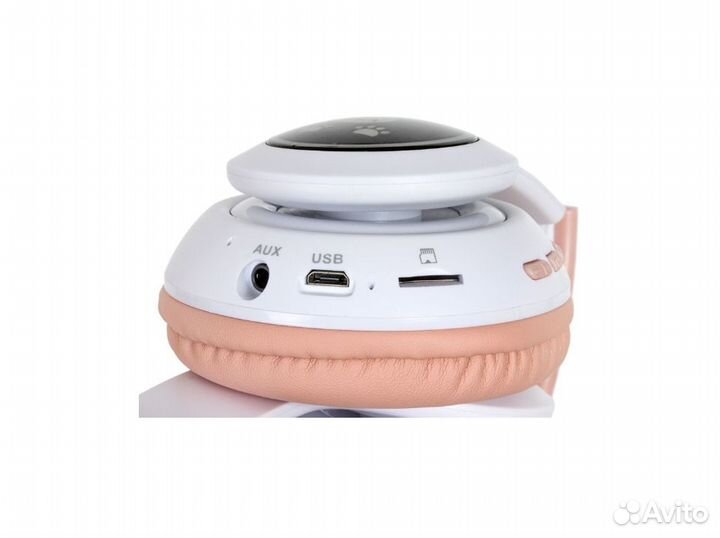 Беспроводные наушники Заячьи ушки бело-роз.(Новые)