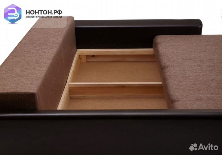 Диван еврокнижка Амстердам коричневый