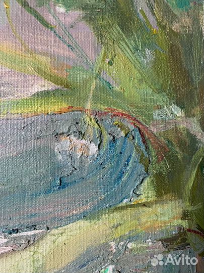 Картина маслом на холсте натюрморт цветы живопись