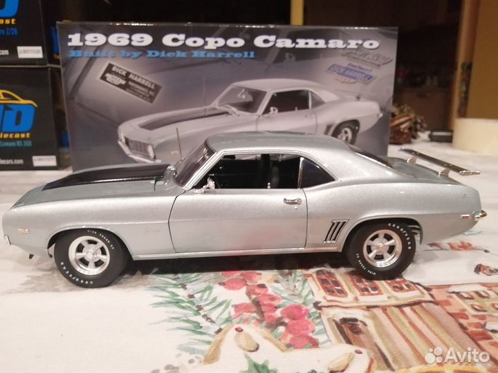 1/18 1969 Camaro Copo Silver Dick Harrell acme