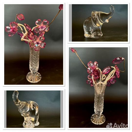 Цветы Bonsai de cristal, фигурки стекло