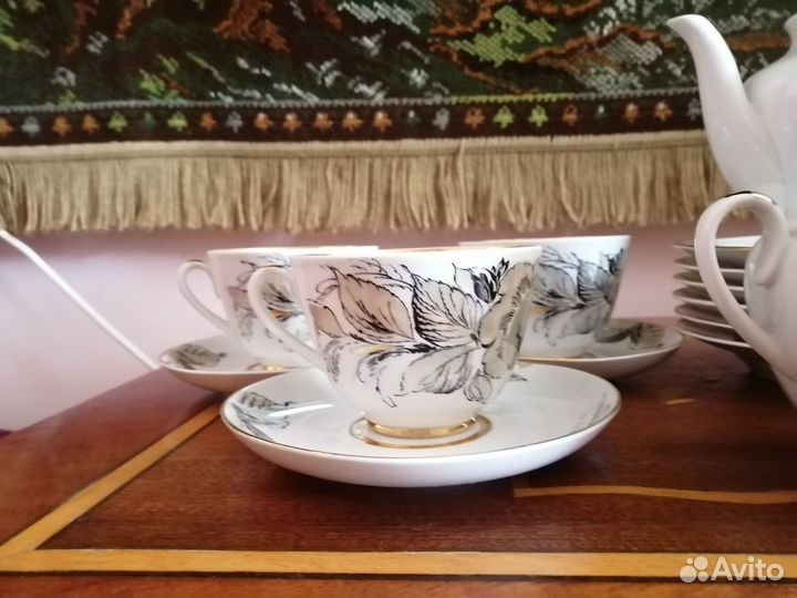 Антикварная немецкиая посуда, сервиз чайный лфз