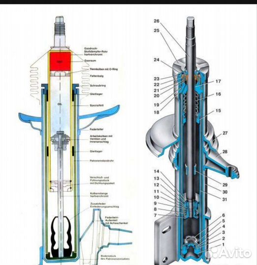 Чертеж амортизатора автомобиля