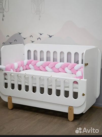Бортики в кроватку для новорожденного Косички