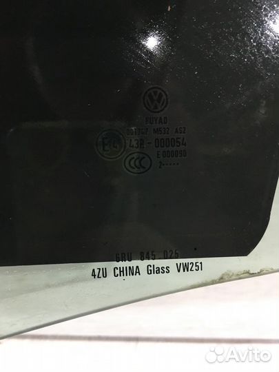Стекло задней левой двери volkswagen polo 5 1.6 мт