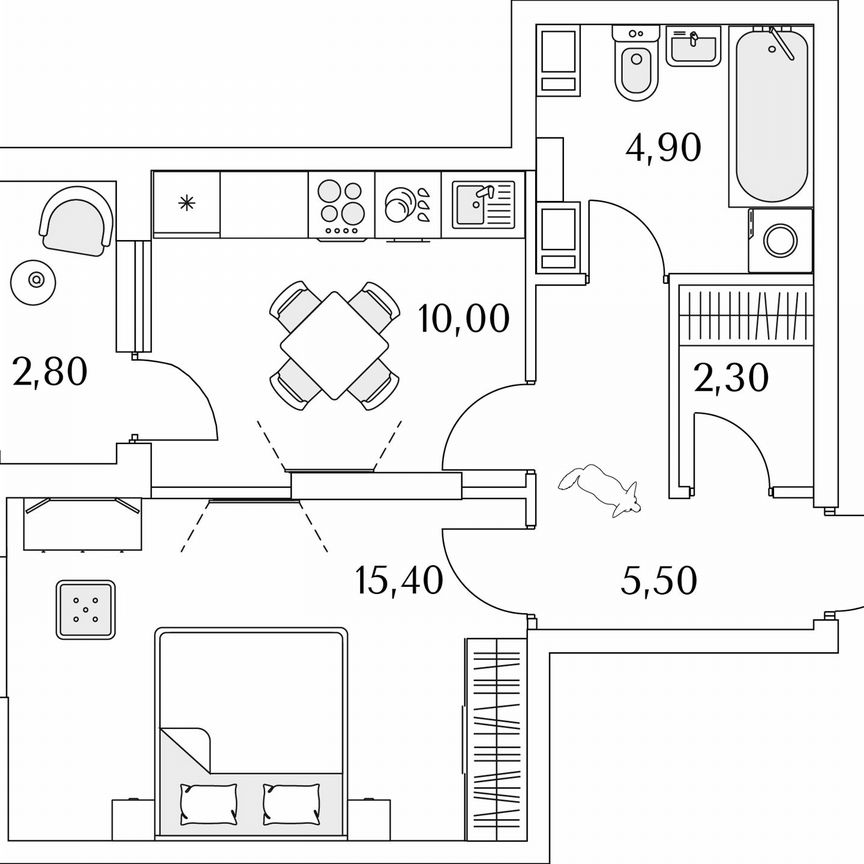 1-к. квартира, 39,5 м², 4/13 эт.