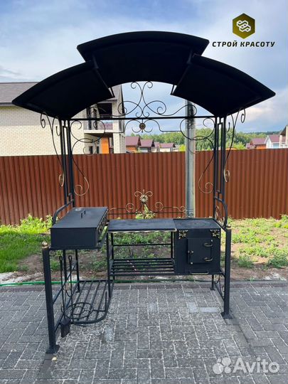 Мангалы с крышей и печкой