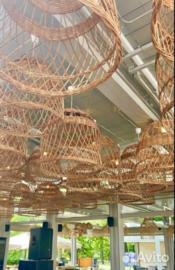 Плетеный светильник абажур