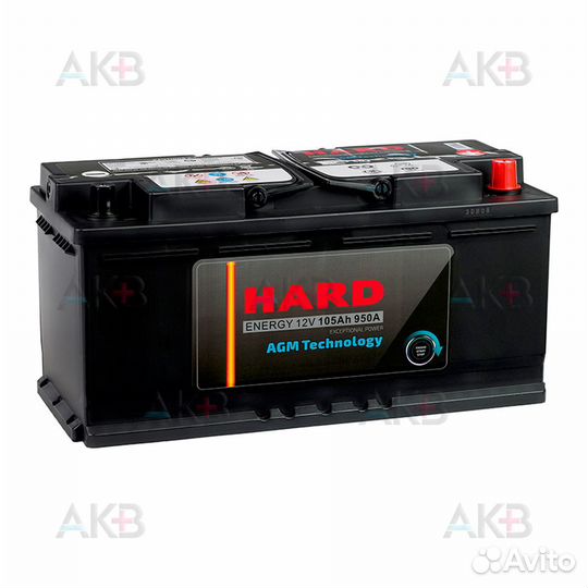 Аккумулятор автомобильный hard AGM 105Ah 950A (393