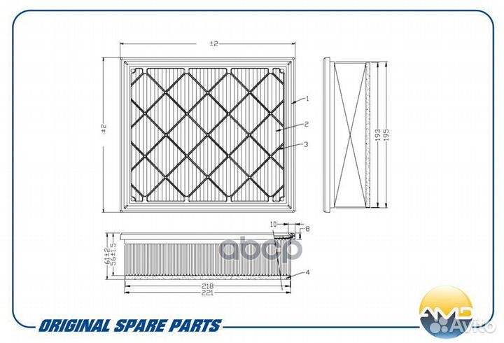 Фильтр воздушный ford (mondeo III, IV) (kuga I)