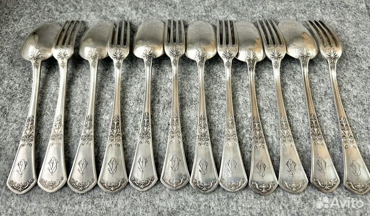 Набор закусочных приборов, посеребрение, Франция