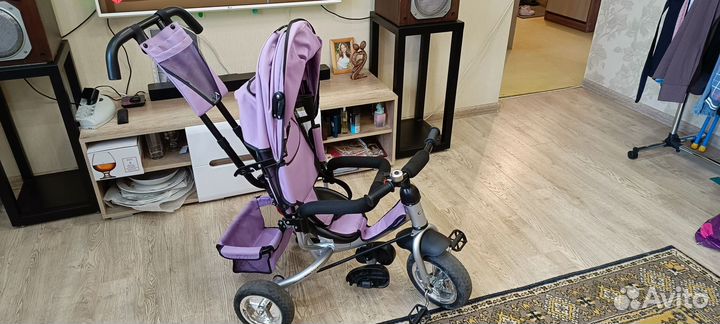 Детский велосипед трехколесный с ручкой