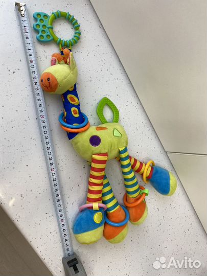Тактильная игрушка жираф, кубики, подвеска