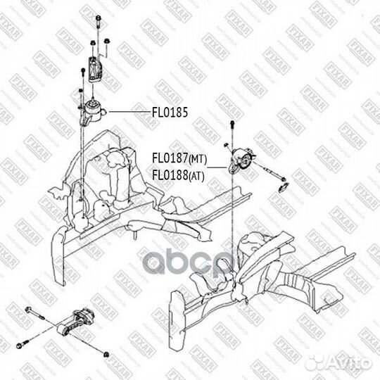 Опора двигателя правая FL0185 fixar