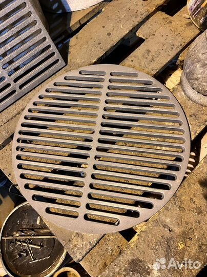 Чугунная решетка гриль круглая