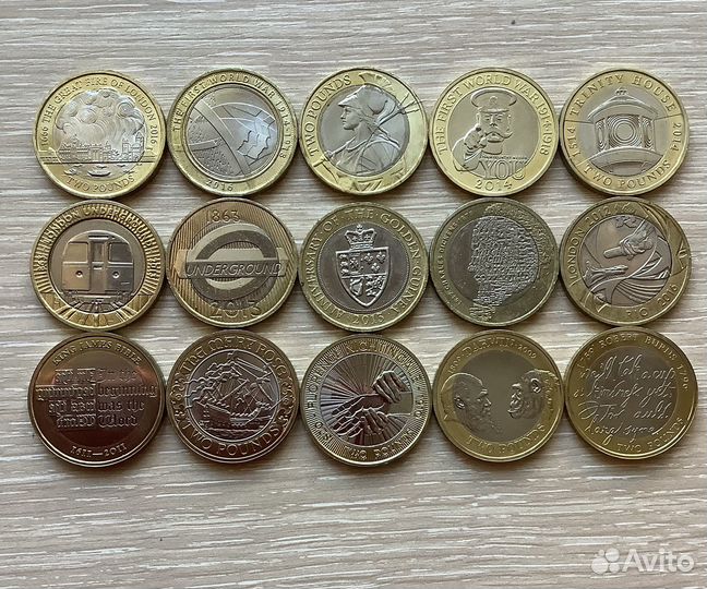 Великобритания 2 фунта, 1 фунт, 50 пенсов, наборы