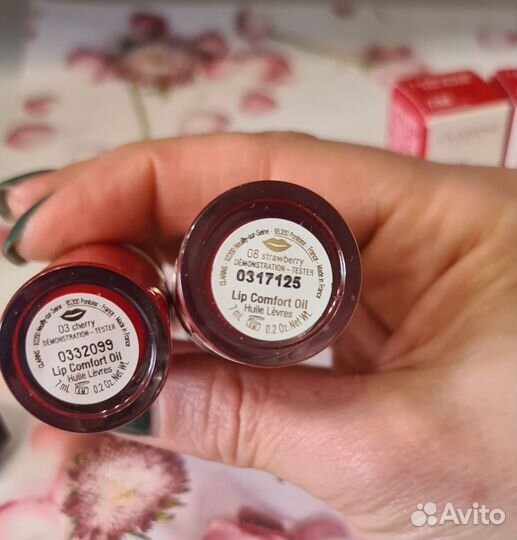 Clarins масло для губ 03,08. Блеск 04, 07. Помада