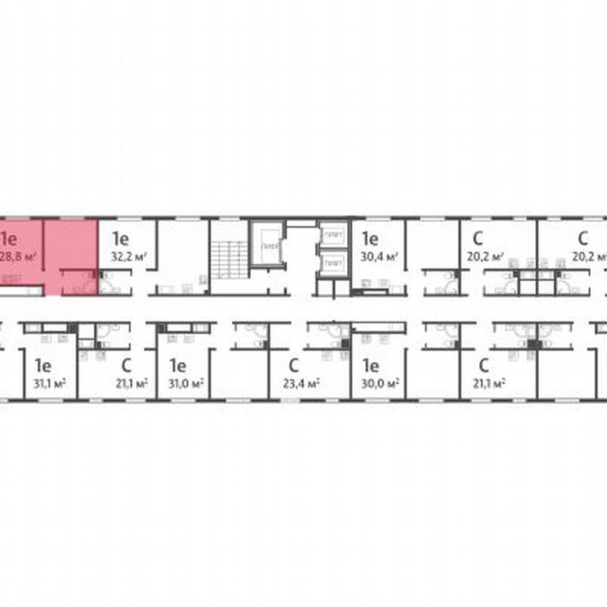 1-к. квартира, 28,8 м², 6/11 эт.