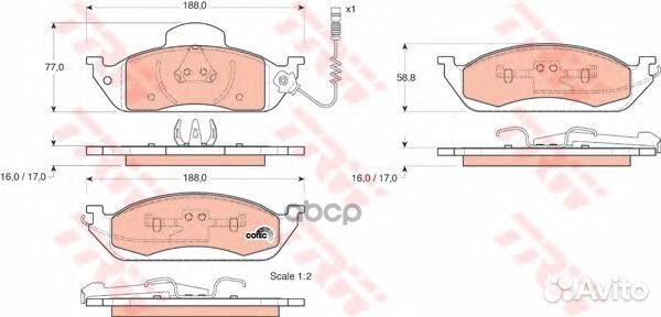Колодки тормозные дисковые перед GDB1378 TRW