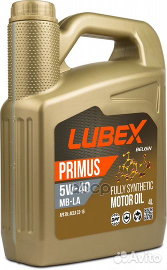 L034-1317-0404 lubex Синт-ое мот.масло primus M