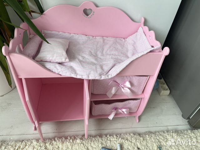 Кровать для кукол деревянная