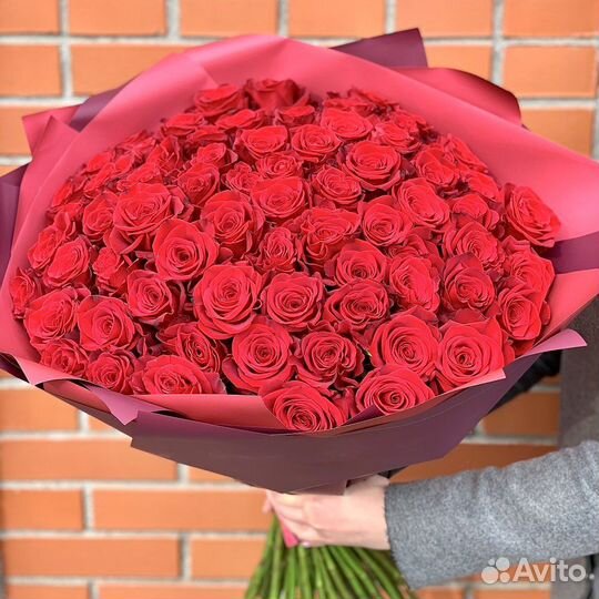 Букеты из роз 101 роза 51 201 Розы Пионы Гипсофила