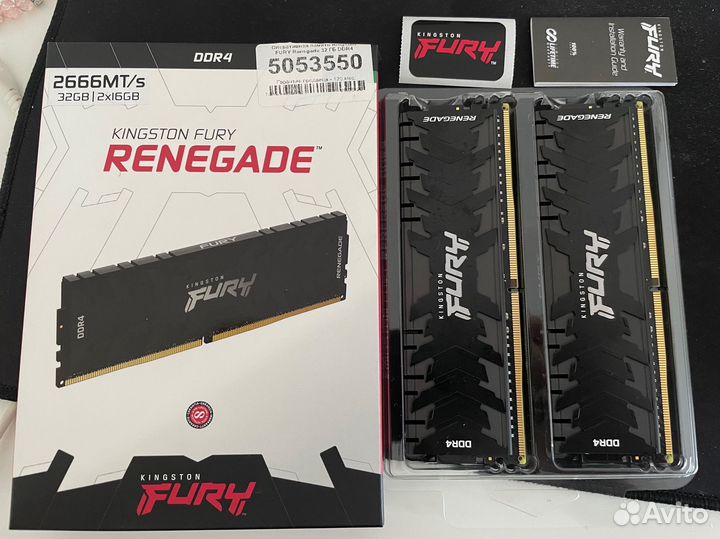 Kingston fury Renegade DDR4,16 гбx2, 2666 мгц