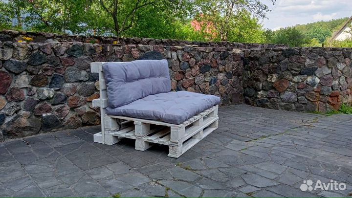 Подушки для садовой мебели цвет Светло-Серый