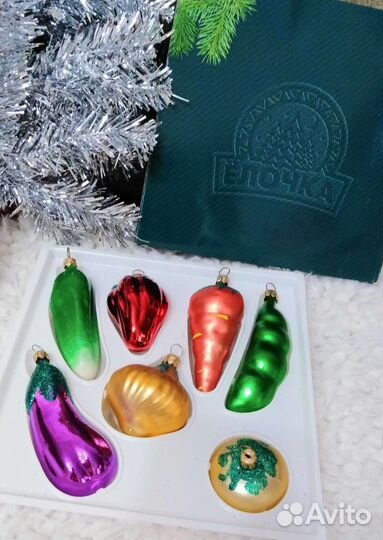 Елочные игрушки стекло набор новый