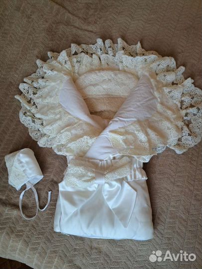 Конверт зимний на овчине для выписки Luxary baby