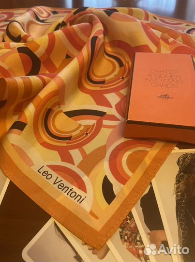 Карточки Hermes Франция+платок Leo Ventoni шелк