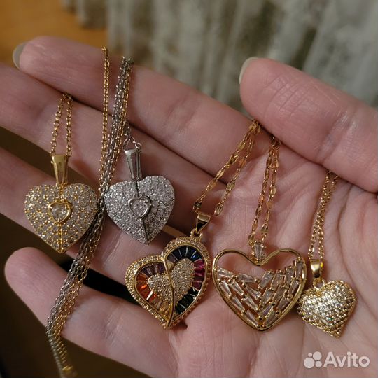 Цепочка с сердцем из нержавеющей стали