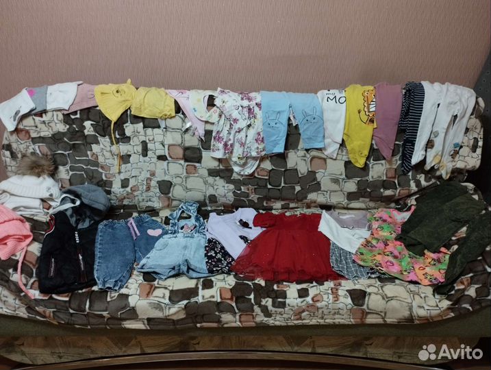 Пакет одежды на девочку 74-80-86