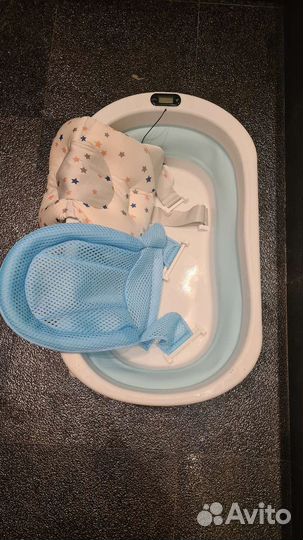 Складная детская ванночка с термометром