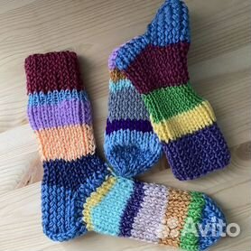 Детские вязаные носки c ярким орнаментом. - 211.3