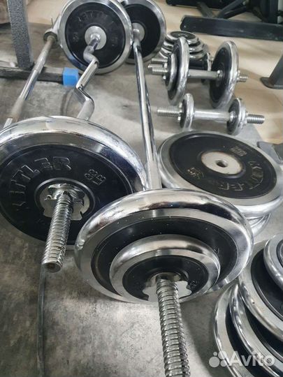 Штанга гриф блины гантели Кетлер