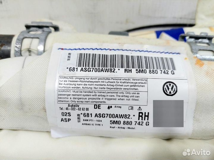 Подушка безопасности боковая правая (шторка) Golf