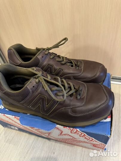 Кроссовки new balance 574 кожаные