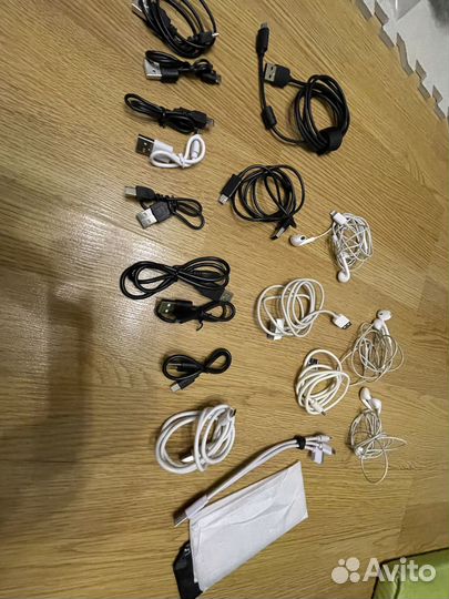 Кабель micro usb, наушники apple