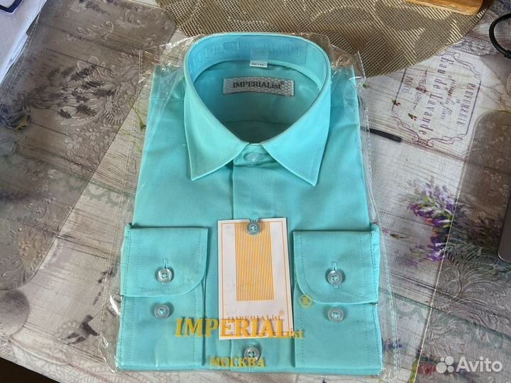 Рубашка новая 9-10 лет голубая