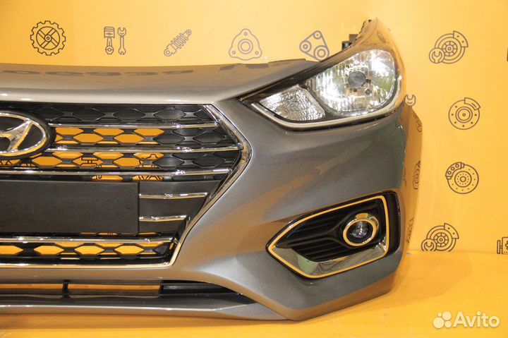 Бампер передний Серый Hyundai Solaris 17 - 20