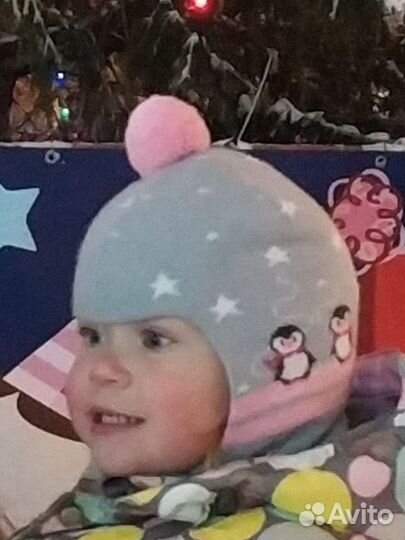 Шапка шлем для девочки 48 50