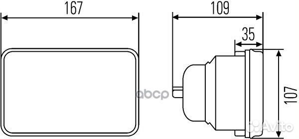 Фара LH/RH 167x107 прямоуг. лампа H1 Omn MAN