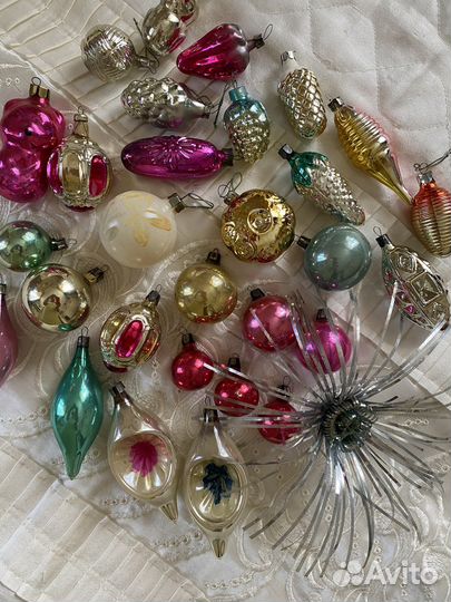 Стеклянные советские елочные игрушки,звезда