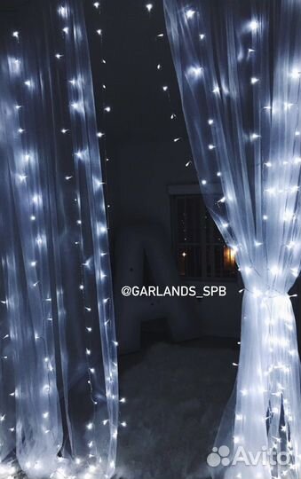 Гирлянда занавес штора